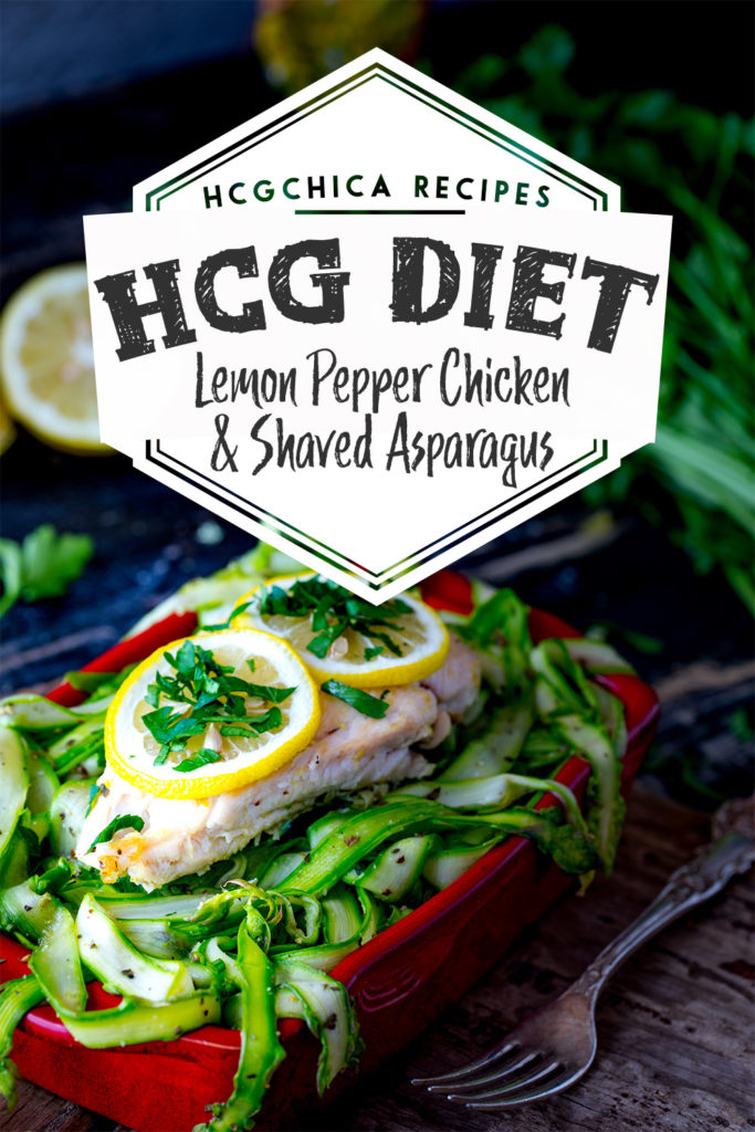 Phase 2 hCG Diet Lunch Recipe: Lemon Pepper Chicken & Shaved Asparagus - 154 calories - hcgchicarecipes.com - protein + veggie meal