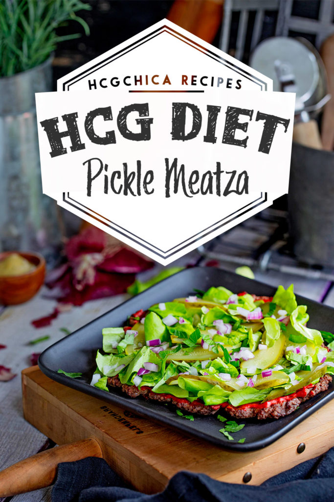 P2 hCG Protocol Main Meal Recipe: Pickle Meatza - 187 calories - hcgchicarecipes.com - protein + veggie meal