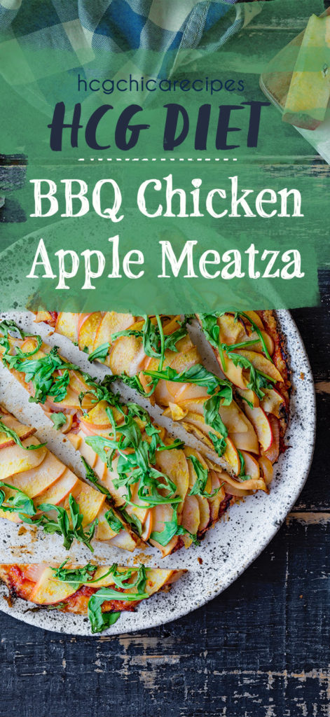 P2 hCG Diet Main Meal Recipe: BBQ Chicken Apple Meatza - 211 calories - hcgchicarecipes.com - protein + veggie + fruit meal