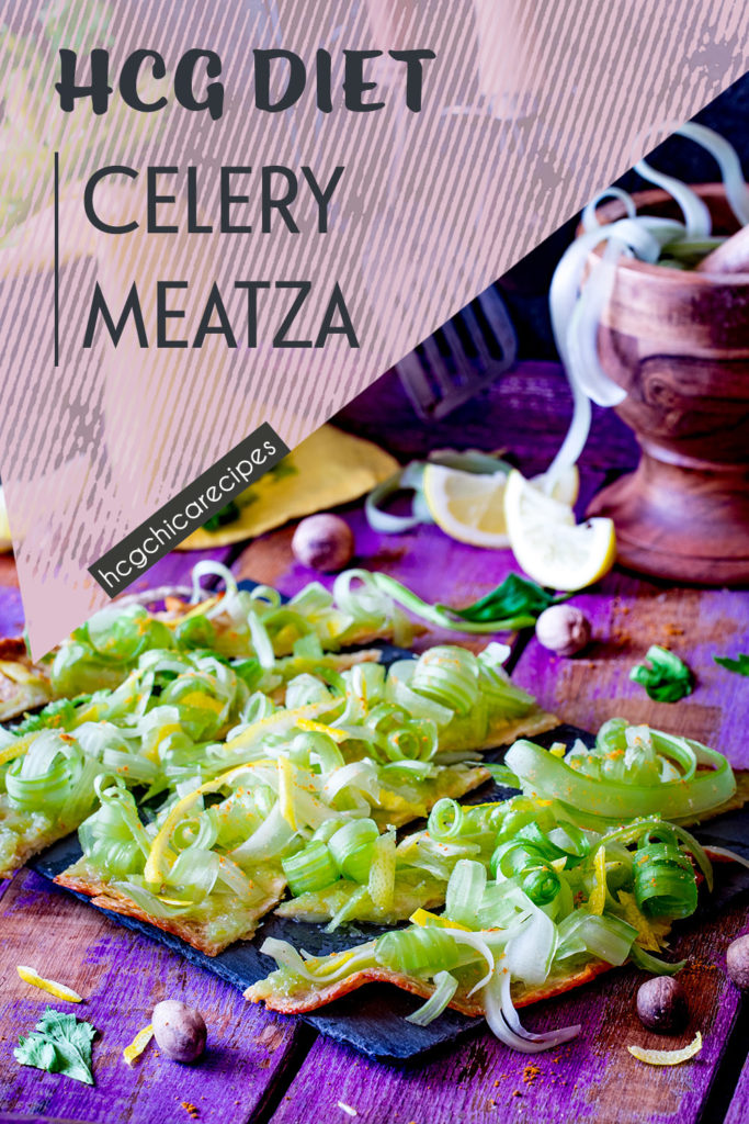 Phase 2 hCG Protocol Main Meal Recipe: Celery Meatza - 158 calories - hcgchicarecipes.com - protein + veggie meal