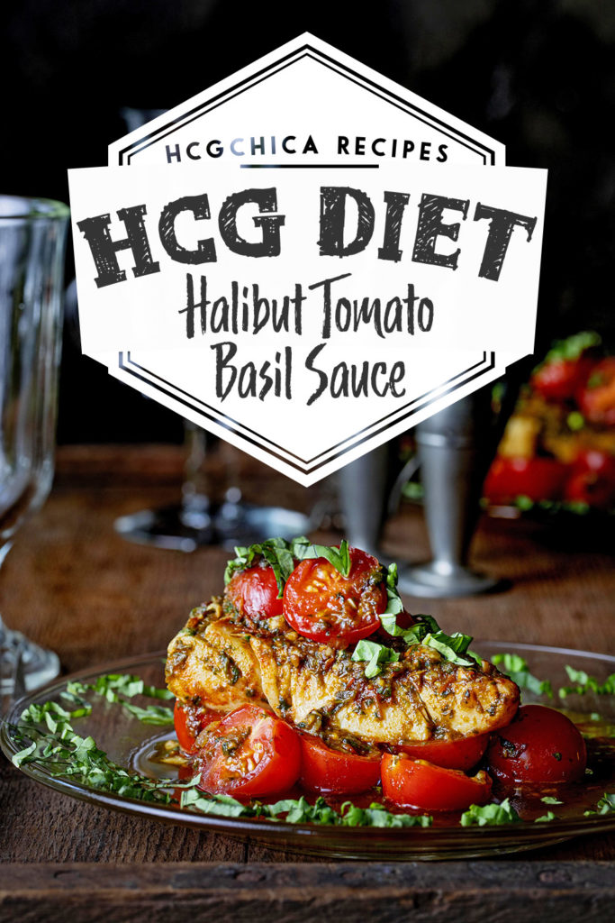 Phase 2 hCG Diet Main Meal Recipe: Pan Seared Cod with Tomato Basil Sauce - 171 calories - hcgchicarecipes.com - protein + veggie meal