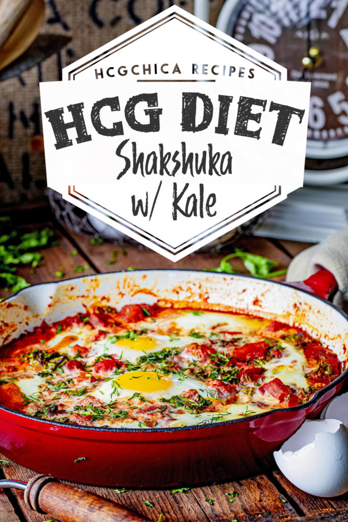 Phase 2 hCG Diet Main Meal Recipe: Shakshuka with Kale - 210 calories - hcgchicarecipes.com - protein + veggie meal