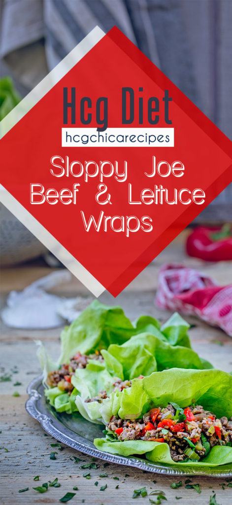 P2 hCG Diet Main Meal Recipe: Sloppy Joe Beef & Lettuce Wraps - 201 calories - hcgchicarecipes.com - protein + veggie meal