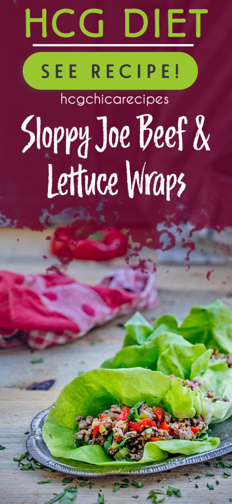 Phase 2 hCG Diet Main Meal Recipe: Sloppy Joe Beef & Lettuce Wraps - 201 calories - hcgchicarecipes.com - protein + veggie meal