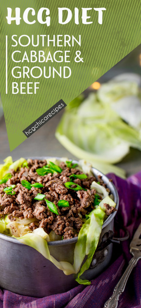 P2 hCG Diet Main Meal Recipe: Southern Cabbage and Ground Beef - 190 calories - hcgchicarecipes.com - protein + veggie meal