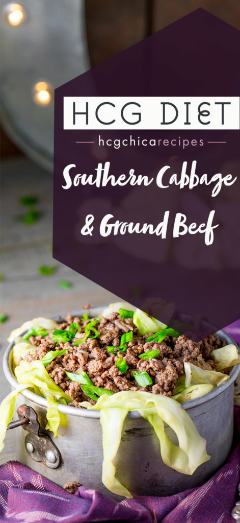 Phase 2 hCG Diet Main Meal Recipe: Southern Cabbage and Ground Beef - 190 calories - hcgchicarecipes.com - protein + veggie meal