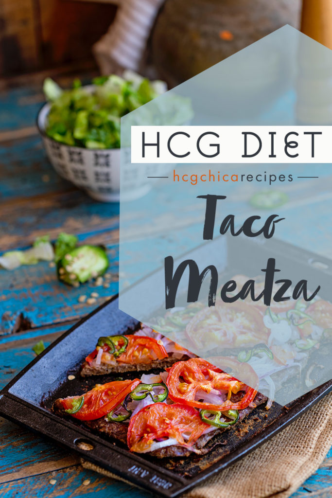 Phase 2 hCG Diet Pizza Recipe: Taco Meatza - 175 calories - hcgchicarecipes.com - protein + veggie meal